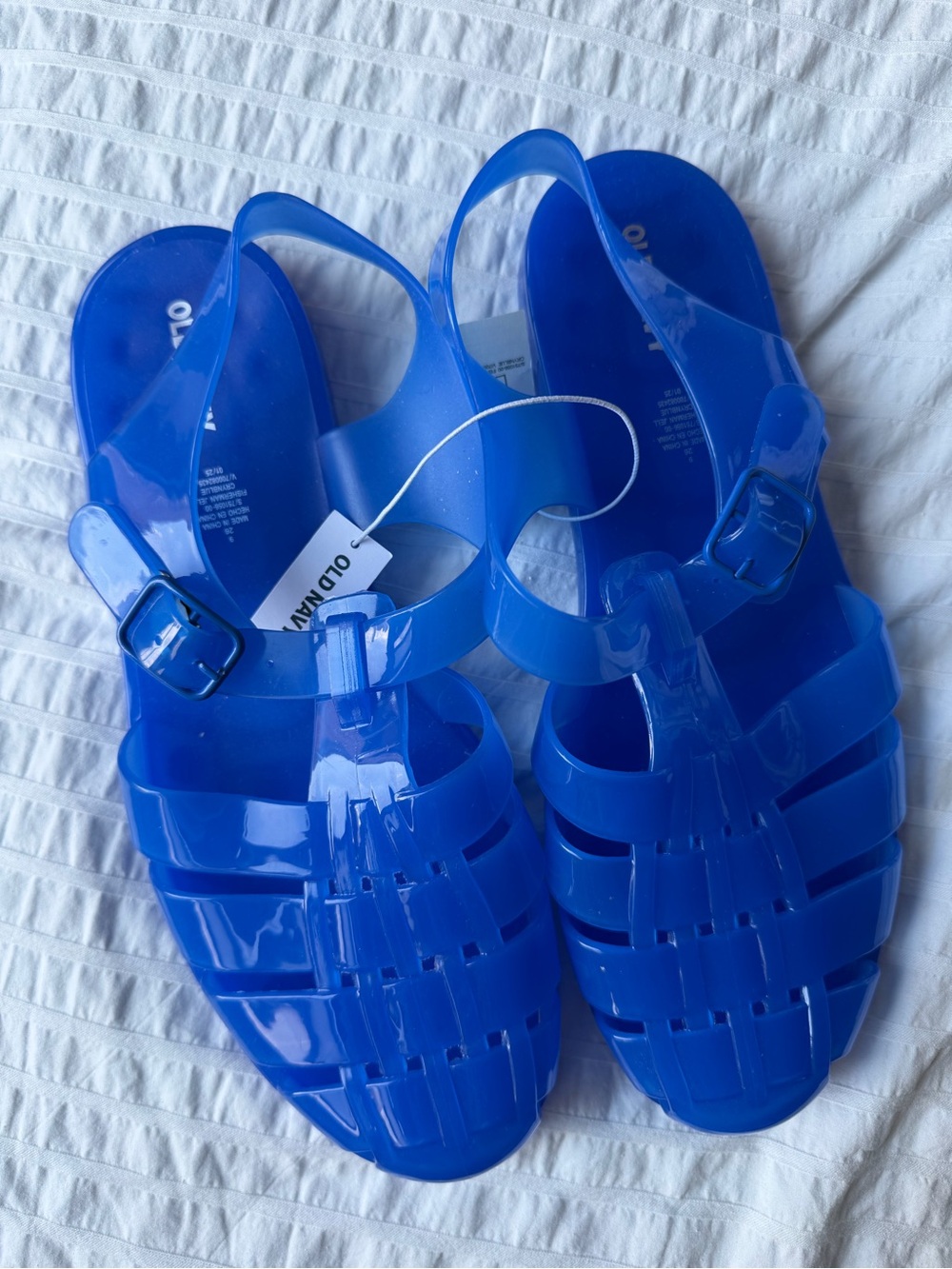 NWT Old Navy Bright Blue Jelly Fisherman Sandals size 9